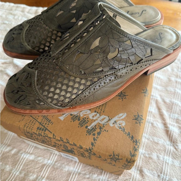 Free People Olive Cutout Mules - Picture 3 of 6